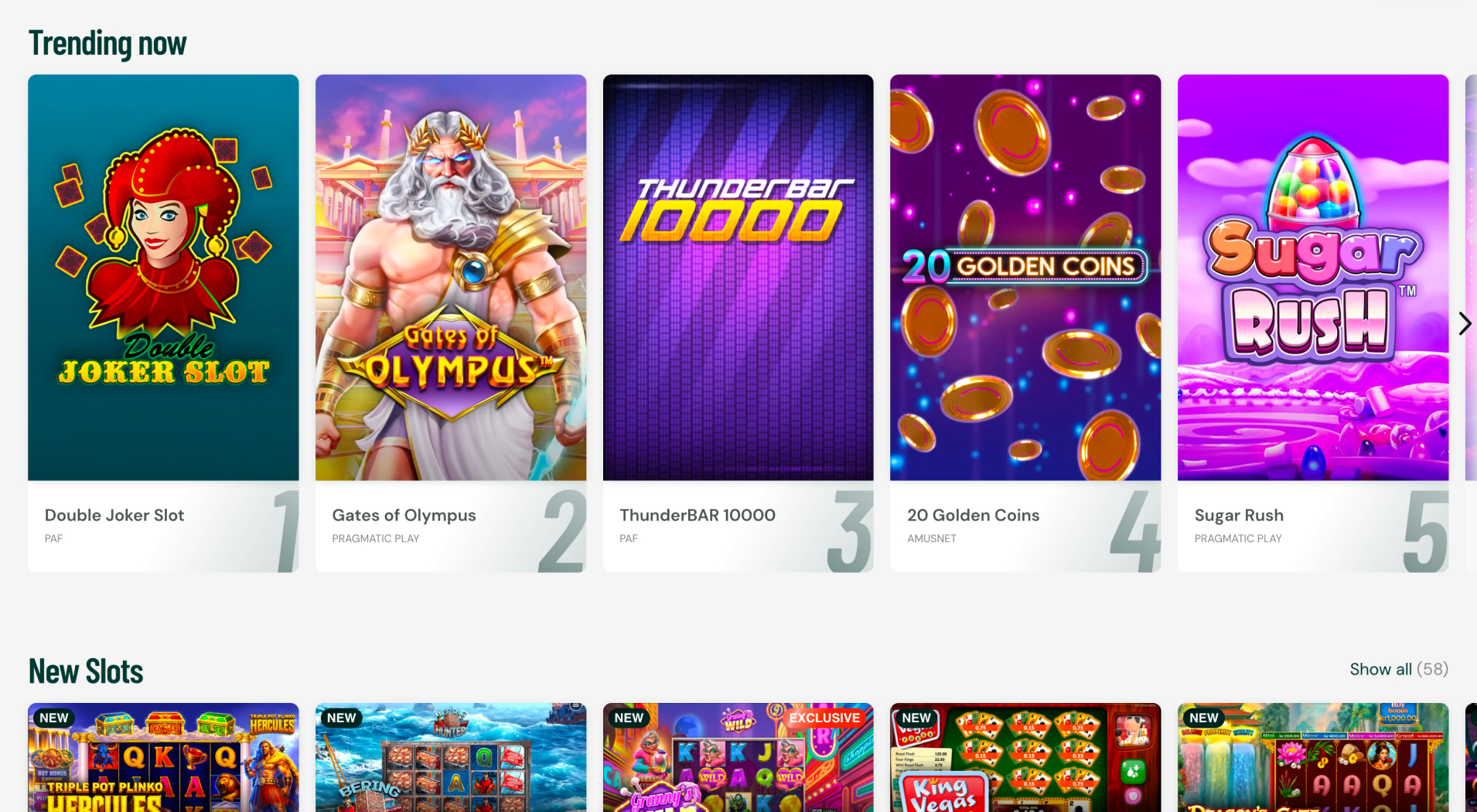 Paf Casino screenshot 2