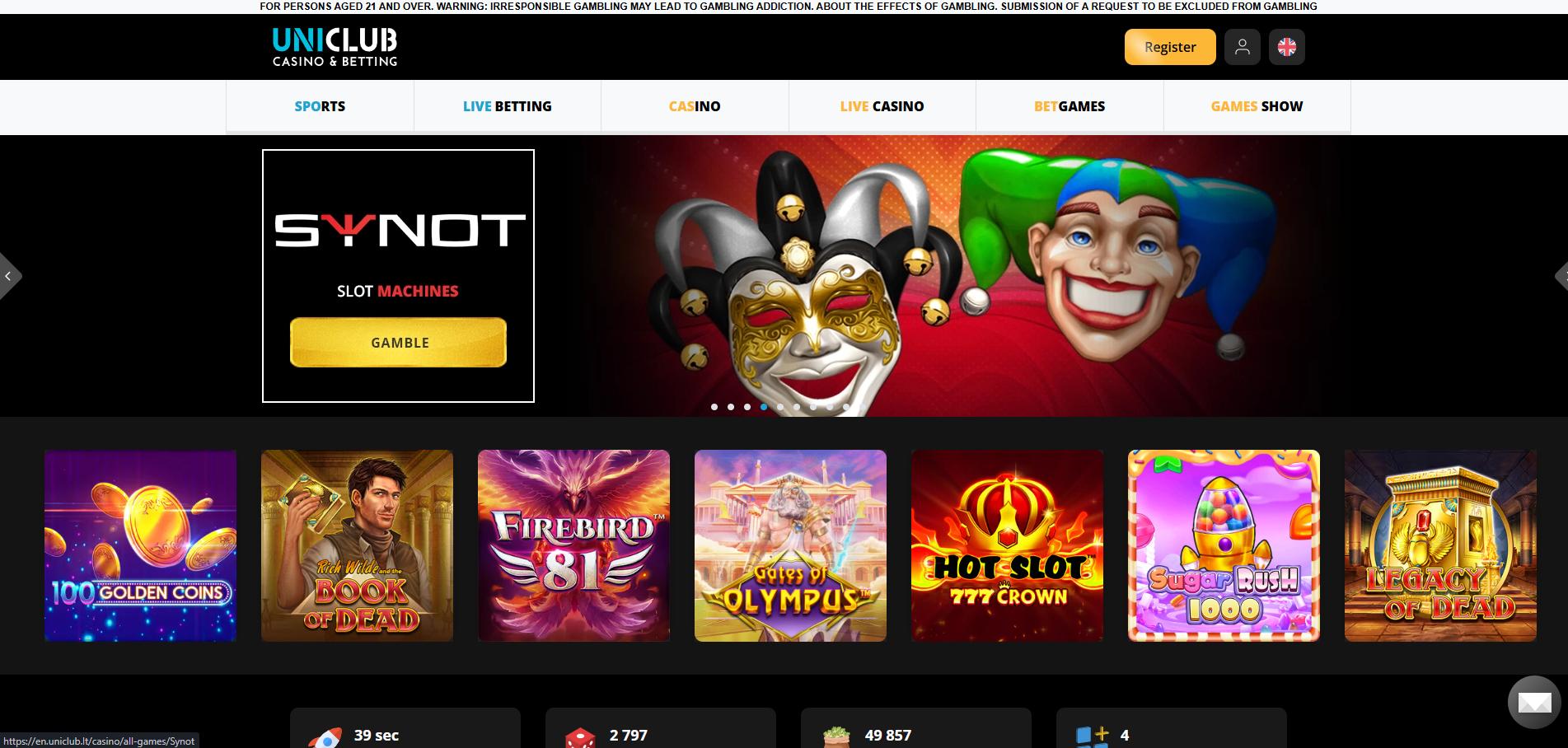 Uniclub Casino screenshot 1