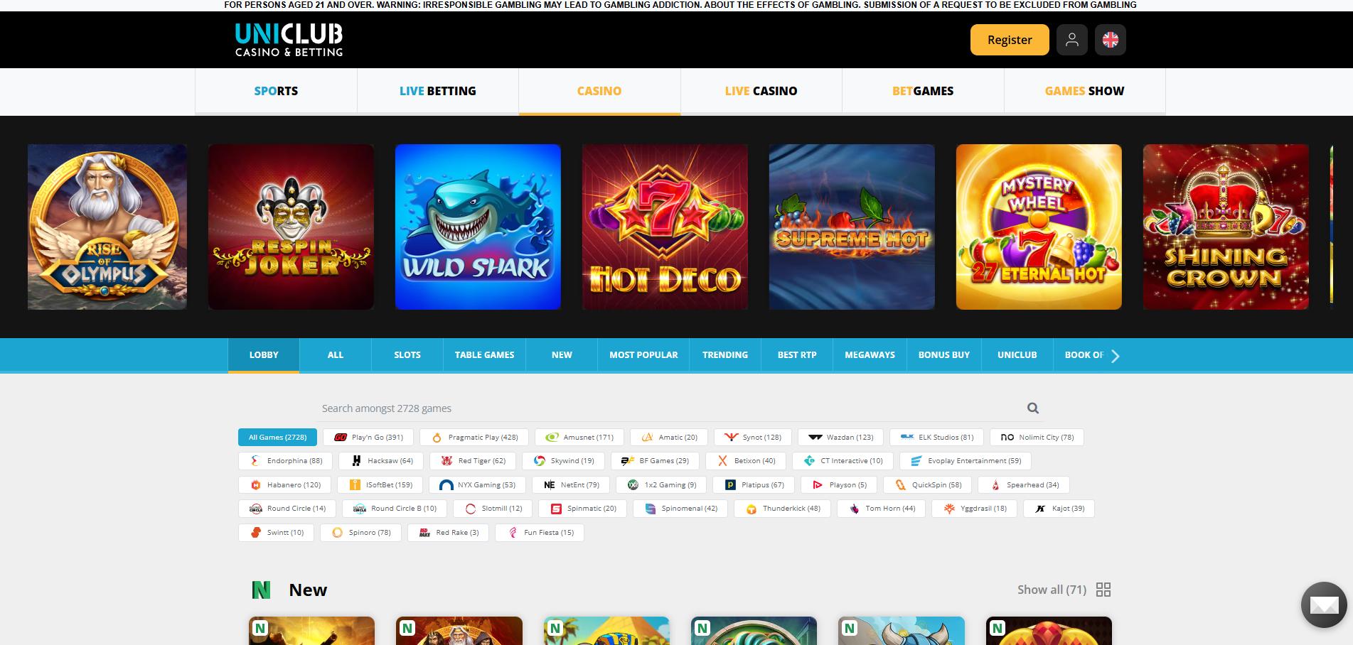Uniclub Casino screenshot 2
