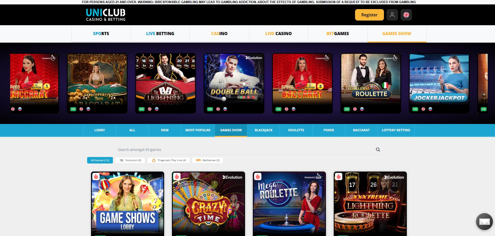 Uniclub Casino screenshot 4