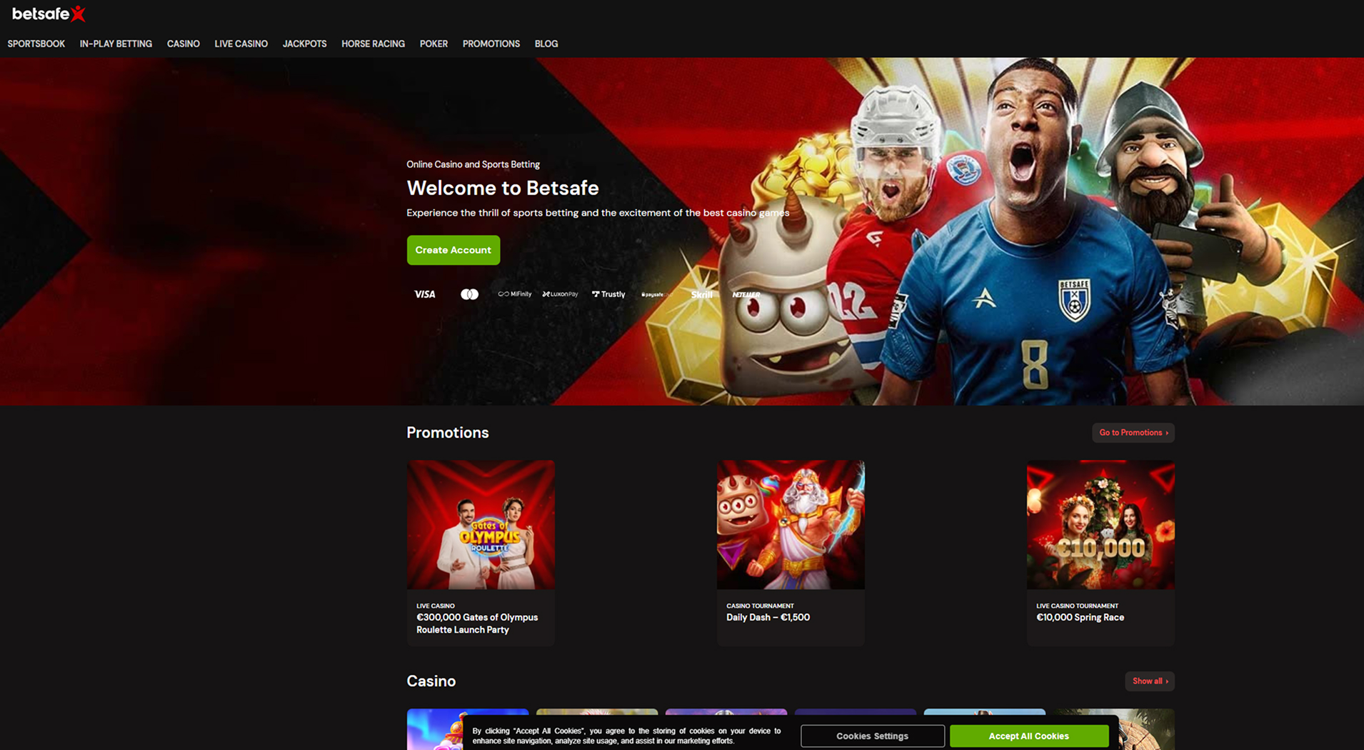 3. Betsafe kasiino- tugev online kasiino väärtus