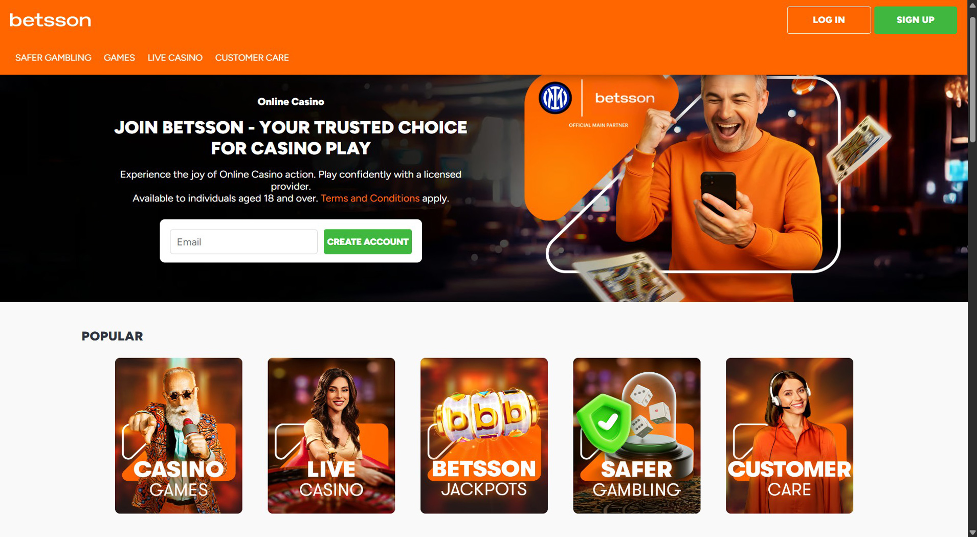 10. Betsson Casino- Usaldusväärne Online Casino Pick