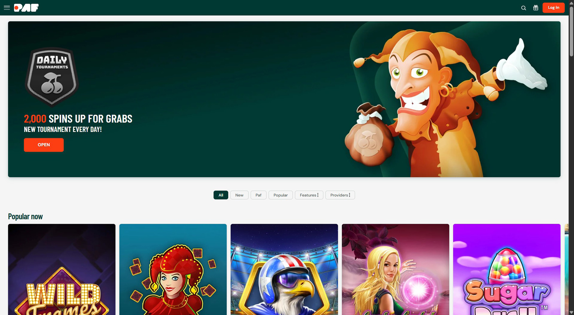 6. Paf Casino- kiire online kasiino väljamaksed